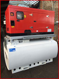 34 kva Silenced Generator on 2000 Litre Bunded Tank With Auto Start